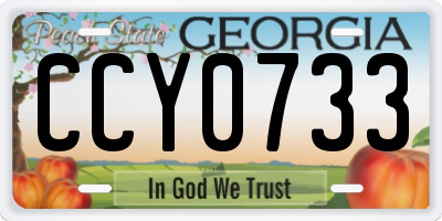 GA license plate CCY0733