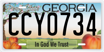 GA license plate CCY0734