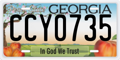 GA license plate CCY0735