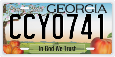GA license plate CCY0741
