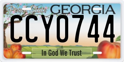GA license plate CCY0744