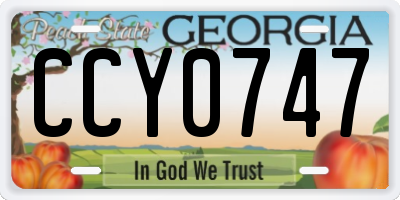 GA license plate CCY0747