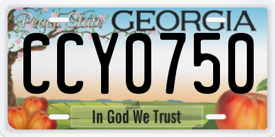 GA license plate CCY0750