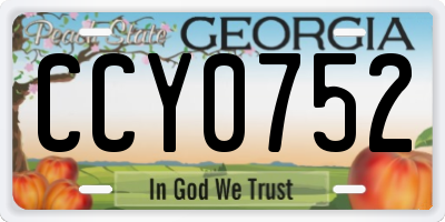 GA license plate CCY0752