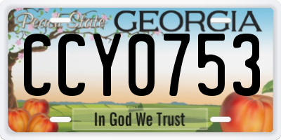 GA license plate CCY0753