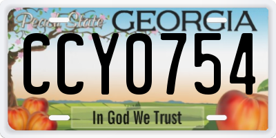 GA license plate CCY0754