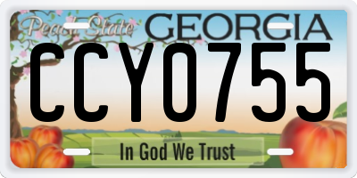 GA license plate CCY0755