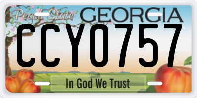 GA license plate CCY0757