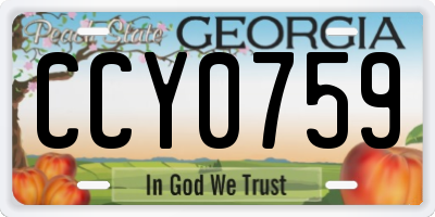 GA license plate CCY0759