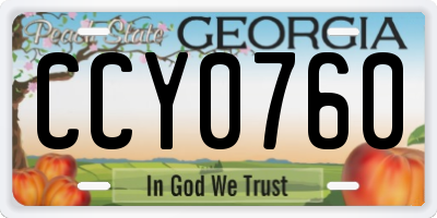 GA license plate CCY0760