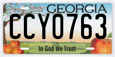 GA license plate CCY0763