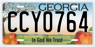 GA license plate CCY0764