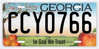 GA license plate CCY0766