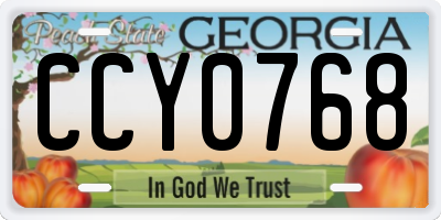 GA license plate CCY0768