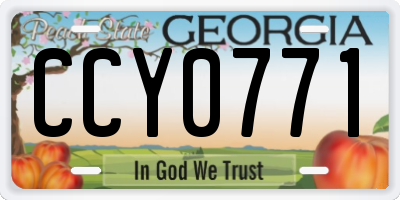 GA license plate CCY0771