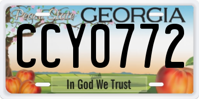 GA license plate CCY0772