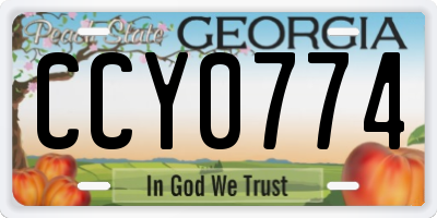 GA license plate CCY0774