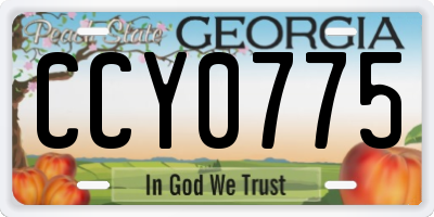 GA license plate CCY0775