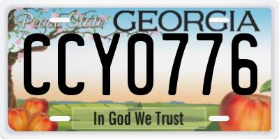 GA license plate CCY0776
