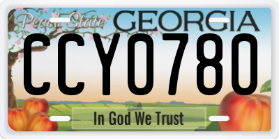 GA license plate CCY0780