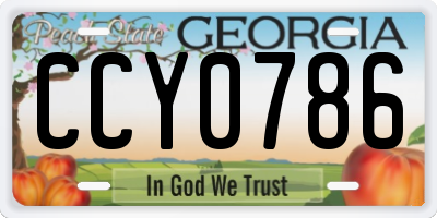 GA license plate CCY0786