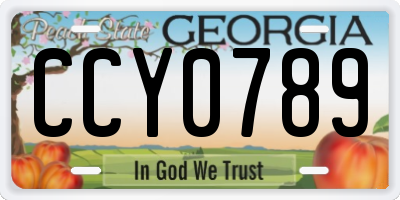 GA license plate CCY0789