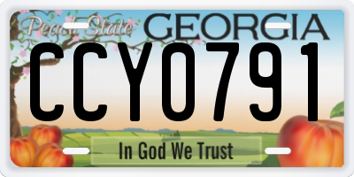 GA license plate CCY0791