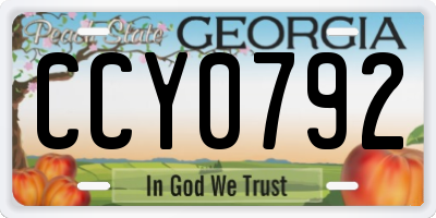 GA license plate CCY0792