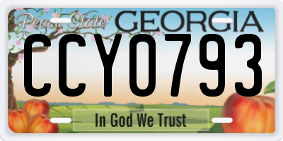 GA license plate CCY0793