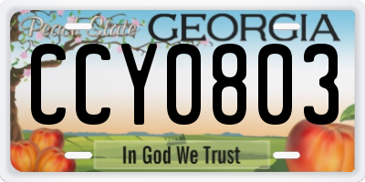 GA license plate CCY0803