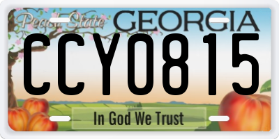 GA license plate CCY0815