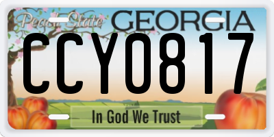 GA license plate CCY0817