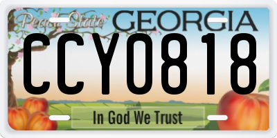 GA license plate CCY0818