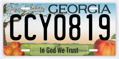 GA license plate CCY0819