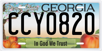 GA license plate CCY0820