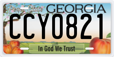 GA license plate CCY0821