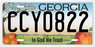 GA license plate CCY0822