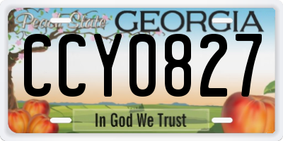 GA license plate CCY0827