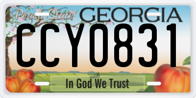 GA license plate CCY0831