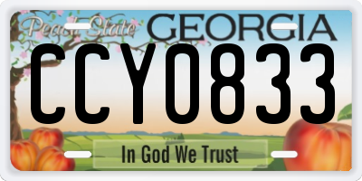 GA license plate CCY0833