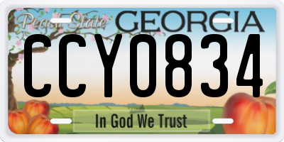 GA license plate CCY0834