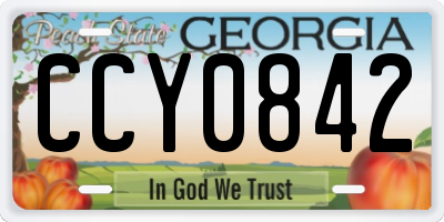 GA license plate CCY0842