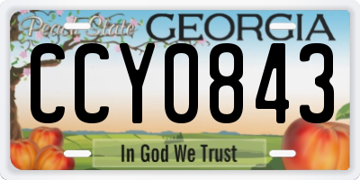 GA license plate CCY0843