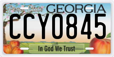 GA license plate CCY0845