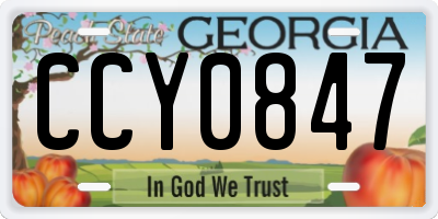 GA license plate CCY0847