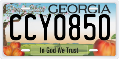 GA license plate CCY0850