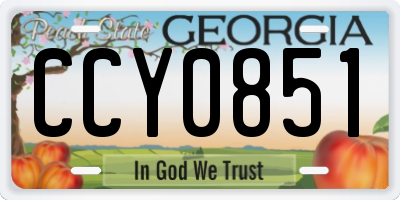 GA license plate CCY0851