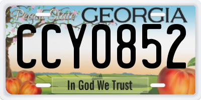 GA license plate CCY0852