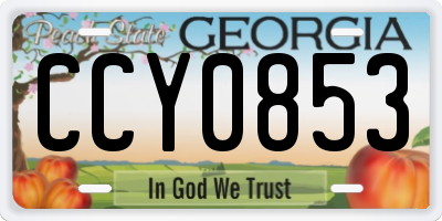 GA license plate CCY0853