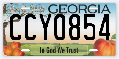 GA license plate CCY0854